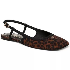 NIB Circus NY by Sam Edelman Allie Slingback Square Toe Flats 11 Brown Leopard